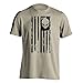 Dion Wear Men's Short Sleeve Graphic T-Shirt, Skull Flag, Sand, X-Large