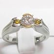 14K Two-Tone Gold Natural Yellow and White Diamond Ring
