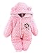 Wantdo Baby's Toddler Velour Winter Autumn Cute Footed Jumpsuit Front Button