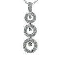 Triple Circle .25 ct.t.w. Diamond and 10K White Gold Pendant Necklace