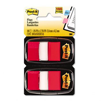 New-Post-it Flags 680RD12 - Marking Flags in Dispensers, Red, 50 Flags/Dispenser, 12 Dispensers/Pack - MMM680RD12