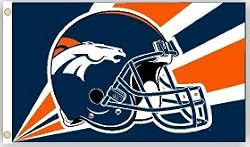 Denver Broncos 3'x5' Helmet Design Flag - Football Sports Merchandise
