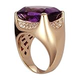 18K Rose Gold Amethyst and Diamond Ring (16.05ctw, G-H, VS)