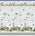 Beacon Point Nautical Lighthouse Fabric Shower Curtain by Blonder Home Accents