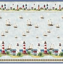 Beacon Point Nautical Lighthouse Fabric Shower Curtain by Blonder Home Accents