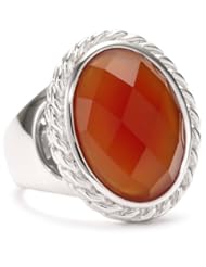 ELLE Jewelry Sterling Silver Red Agate Ring