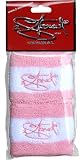 Original 2stoned Schweißbänder 5cm Weiss-Rosa mit Stick in Rosa