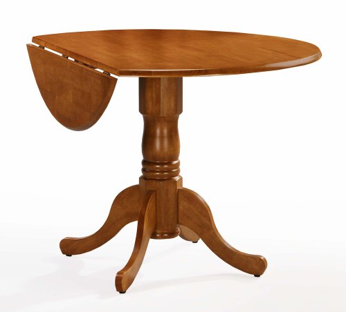 International Concepts T04-42DP 42-inch Round Dual Drop Leaf Ped Table, Oak