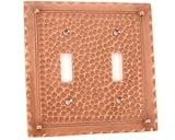 Hammered Double Switchplate Antique Copper