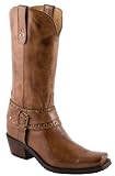 LUCCHESE Charlie 1 Horse I4714 Womens Western Cowboy Boots Shoes Leather Biker Babe Brown