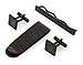 Stainless steel set of cufflinks, tie slide and money clip with black coating and web patterning