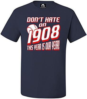 X-Large Navy Blue Adult Don't Hate On 1908 Funny Chicago T-Shirt