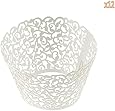 120 White Vine Filigree Laser Cut Lace Cupcake Wrapper Wraps Liner Wedding Party Cake Decoartion (1)