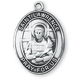 Sterling Silver St Lawrence Medal and 24-inch Chain
