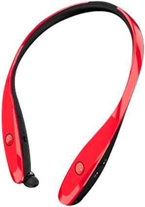 Premium Bluetooth Stereo Headset with Retractable Wire Management,Sport Neckband Hands-free Headsets Headphones Wireless Stereo Bluetooth Earphones Earbuds (Red)