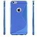 iPhone 6 Plus Case - LK S Shape Slim TPU Gel Rubber Soft Skin Silicone Case Cover for iPhone 6 Plus (5.5inch) + Stylus Pen (TPU - Blue)