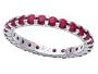 1.50 cttw Karina B(tm) Genuine Ruby Shared Prongs Eternity Band - Platinum, 18kt White or Yellow Gold