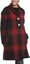 ABS by Allen Schwartz Women's Buffalo Plaid Grandfather Coat,Red/Black Plaid,Small