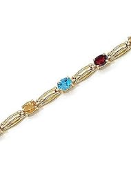 14kt Yellow Gold Oval Multi Color Bracelet.