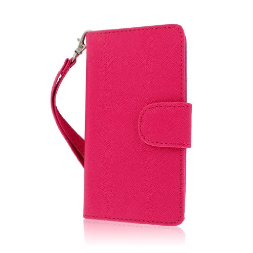 MPERO FLEX FLIP Wallet Case for ZTE Warp 4G N9510 - Pink / Navy Blue