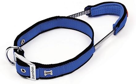 Bamboo Quick Control Collar with Built-In Leash Medium, Blue