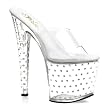 7 1/2 Inch Clear Rhinestone Sandals High Platform Sexy Shoes Stripper Shoes Open Toe