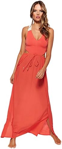 L*Space Women's Threads Maxi Dress Swim Cover Up Red/Coral M