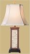 Asian Furniture & Home D&eacute;cor - 24" Ming Chinese Mahjong Tile Oriental Bedside Lamp w/ Tile Finial