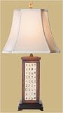 Mah Jong Tiles Encased in Wood Table Lamp