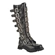 Demonia Men's REAPER-30, 30 Eyelet Metal Plates Steel Toe Black Leather Knee Boot