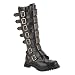 REAPER 30 Black Punk/Goth Leather Knee Boots w/Buckle & Metal Detail sizes 4-14