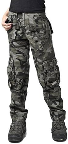 Unikey Women's Outdoor Loose Zip Fly with Button Mid Rise Casual Cargo Pants