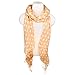 Premium Long Polka Dots Fashion Fringe Scarf, Eggshell