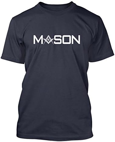 Mason - Square & Compass Men's T-shirt Tee (XL, NAVY BLUE)