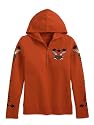 Harley-Davidson&reg; Women&rsquo;s Long Sleeve Pullover Waffle-Knit Hoodie Sweat Shirt-LIMITED EDITION. Stud accents. 96356-10VW