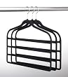 3PC VELVET 4 BAR PANT HANGERS - Black