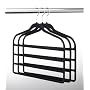 3PC VELVET 4 BAR PANT HANGERS - Black