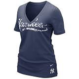 Nike New York Yankees Ladies Navy Blue My Team V-neck T-shirt