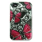 41RRpNIyyyL. SL160  3D Glitz Light Weight Hard Back Cover for Iphone 4 4S, Pink Butterflies