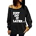 Lymanchi Women Printed Off Shoulder Pullover Slouchy Shirt Casual Sweatshirts