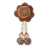 2 3/4in Medallion with 3 3/4in Bead & Ball Tassel - Cinnamon Multi