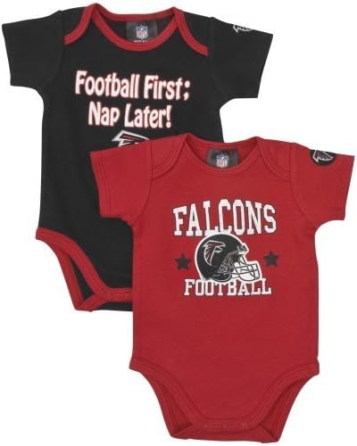 NFL Atlanta Falcons Baby Boy's Short Sleeve 2pk Bodysuit Set - Black/Red (12 Months)