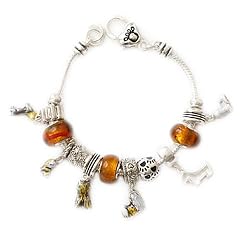 Dog Theme Designer Style Bead Charm Bracelet