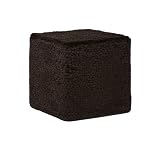 Chi Fibre Furnishings Faux Fur Square Pod, Black