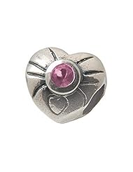 Zable(tm) Sterling Silver June Birthstone Heart Bead / Charm