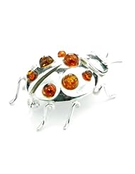 Lovely 925 Sterling Silver & Baltic Amber Brooch - SilverAmber Jewellery M805