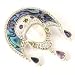 Sterling Silver Paua Shell, Bone Face & Multi-Gem Goddess Pin / Pendant