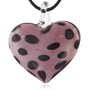 Murano Glass Light Purple Spotted Heart Pendants