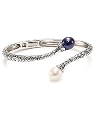 TARA Pearls White and Dyed Freshwater Pearl Bangle Bracelet