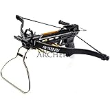 Crossbow Pistol with Bolt Rack Self-Cocking 80 LBS by KingsArchery&reg; with Adjustable Sights, 3 Aluminum Arrow Bolts, and Safety Feature + KingsArchery&reg; Warranty